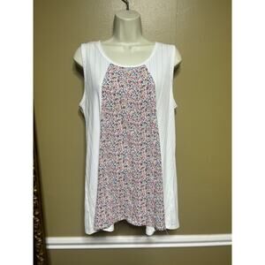 White Birch White and Floral Tank Top
